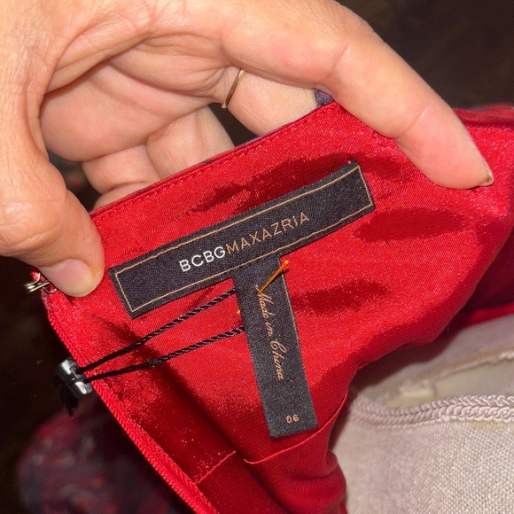 BCBGMaxAzria Red and Purple Midi Dress - Picture 2 of 7